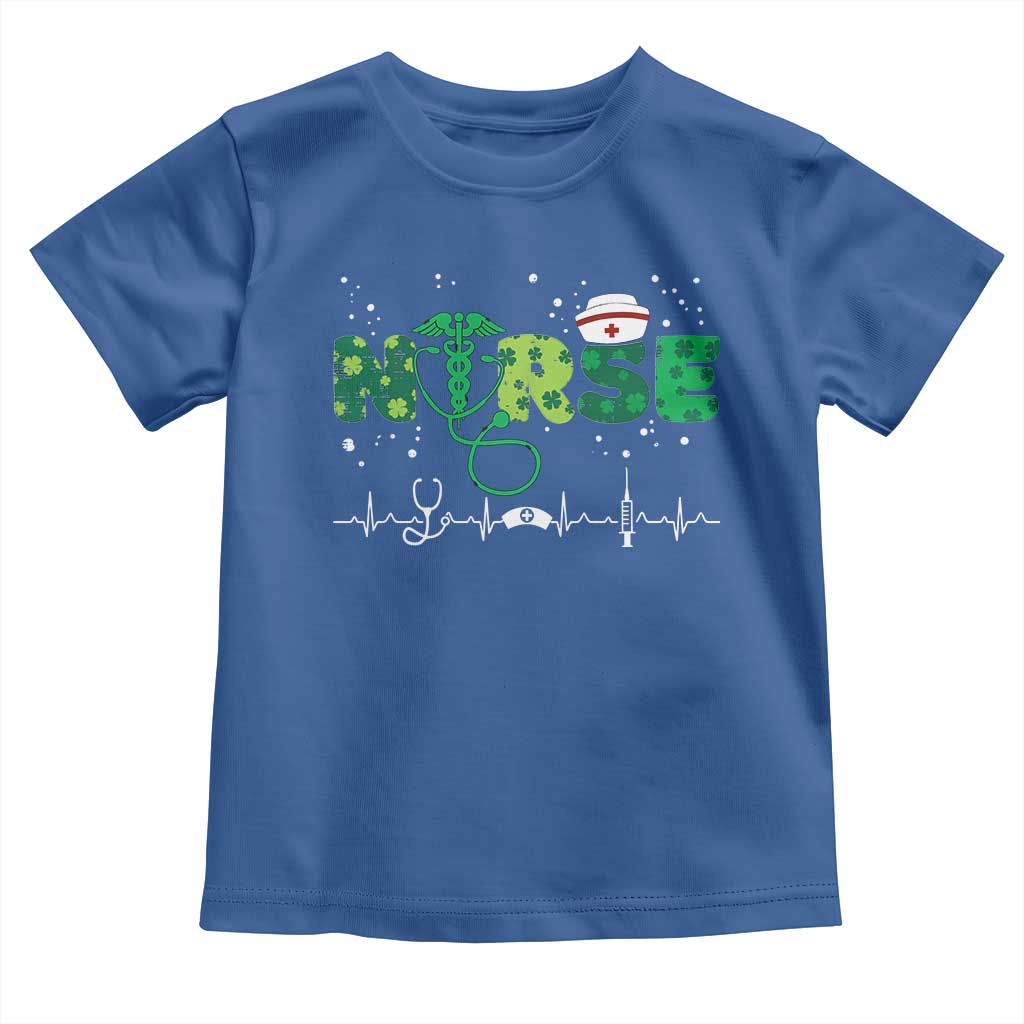 Nurse St Patricks Day Toddler T Shirt Stethoscope Scrub Irish Nurses Paddys Day TS10 Royal Blue Print Your Wear