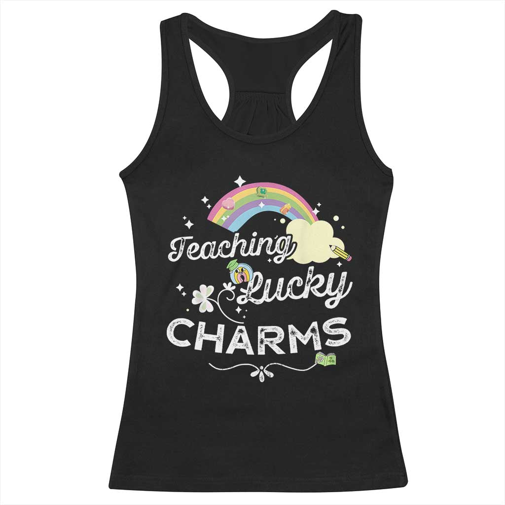 Girls St. Patricks Day Racerback Tank Top Little Miss Shenanigans TS10 Black Print Your Wear