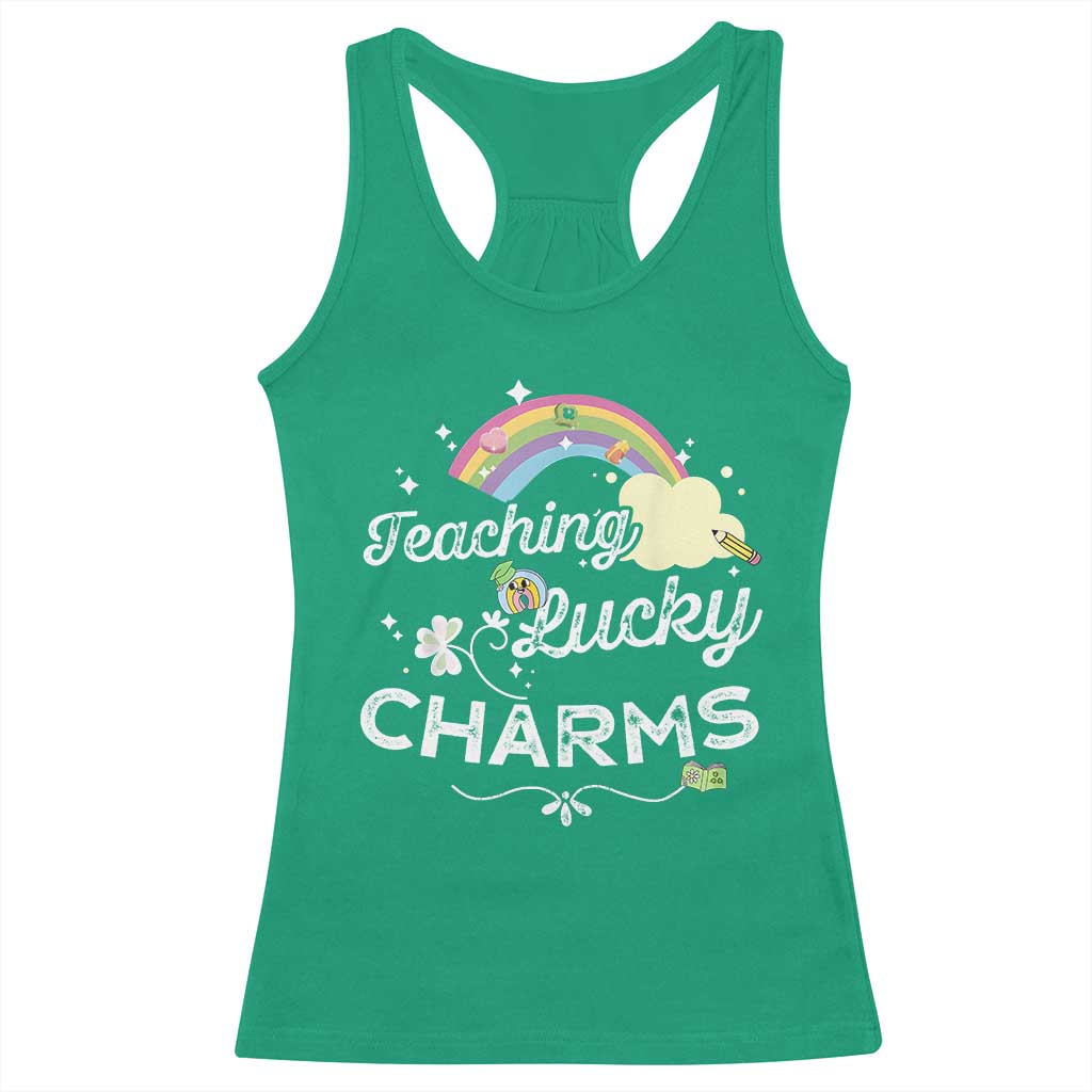 Girls St. Patricks Day Racerback Tank Top Little Miss Shenanigans TS10 Irish Green Print Your Wear