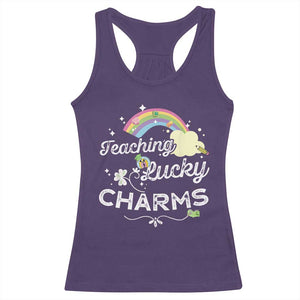 Girls St. Patricks Day Racerback Tank Top Little Miss Shenanigans TS10 Purple Print Your Wear