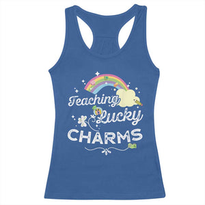 Girls St. Patricks Day Racerback Tank Top Little Miss Shenanigans TS10 Royal Blue Print Your Wear