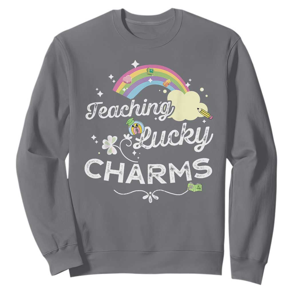 Girls St. Patricks Day Sweatshirt Little Miss Shenanigans TS10 Charcoal Print Your Wear