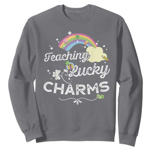 Girls St. Patricks Day Sweatshirt Little Miss Shenanigans TS10 Charcoal Print Your Wear