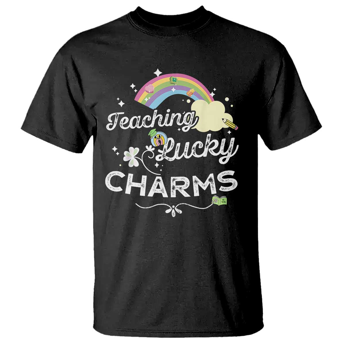 Girls St. Patricks Day T Shirt Little Miss Shenanigans TS10 Black Print Your Wear