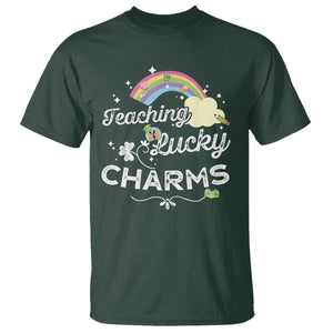 Girls St. Patricks Day T Shirt Little Miss Shenanigans TS10 Dark Forest Green Print Your Wear