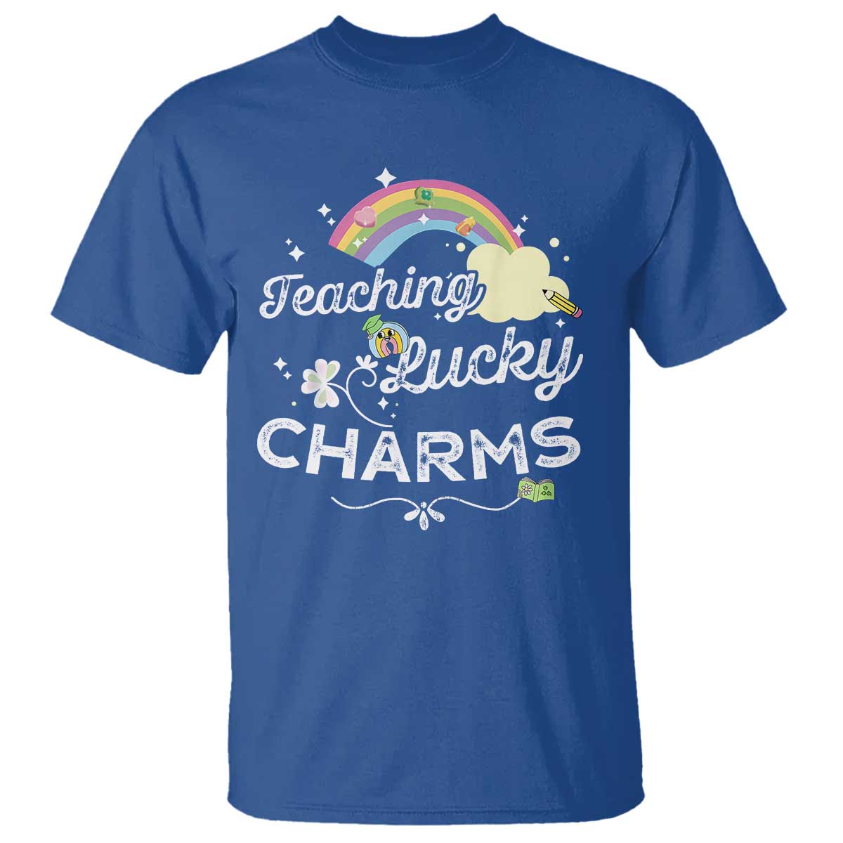 Girls St. Patricks Day T Shirt Little Miss Shenanigans TS10 Royal Blue Print Your Wear