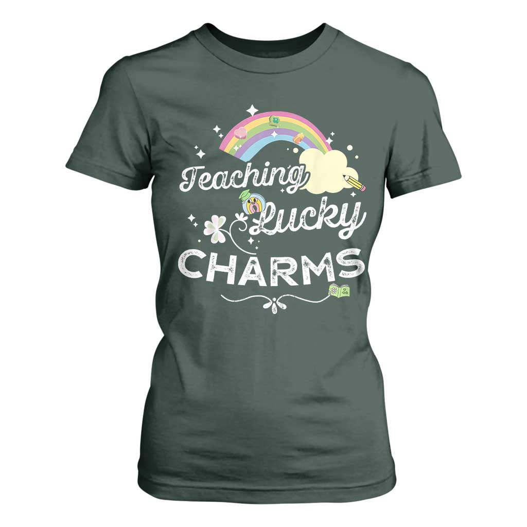 Girls St. Patricks Day T Shirt For Women Little Miss Shenanigans TS10 Dark Forest Green Print Your Wear
