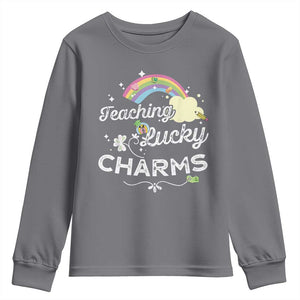 Girls St. Patricks Day Youth Sweatshirt Little Miss Shenanigans TS10 Charcoal Print Your Wear