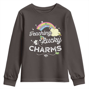 Girls St. Patricks Day Youth Sweatshirt Little Miss Shenanigans TS10 Dark Chocolate Print Your Wear
