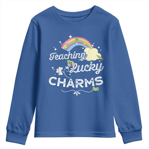 Girls St. Patricks Day Youth Sweatshirt Little Miss Shenanigans TS10 Royal Blue Print Your Wear