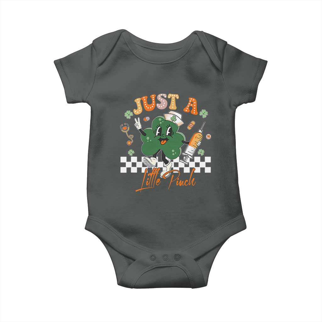 Nurse St Patrick's Baby Onesie Just A Little Pinch TS10 Dark Heather Print Your Wear