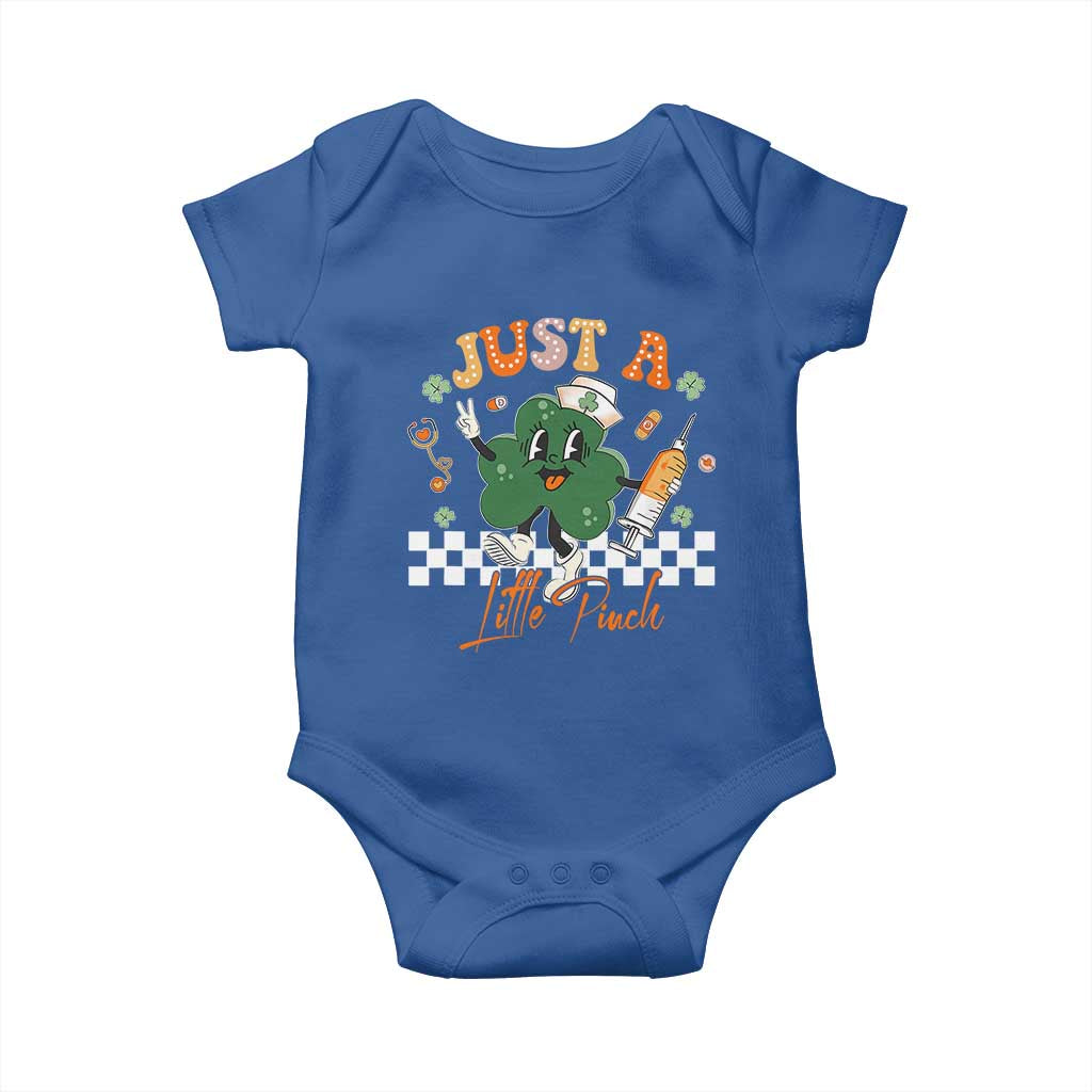 Nurse St Patrick's Baby Onesie Just A Little Pinch TS10 Royal Blue Print Your Wear