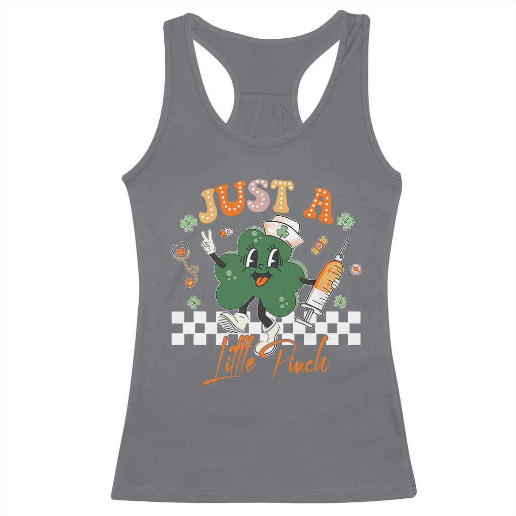 Nurse St Patrick's Racerback Tank Top Just A Little Pinch TS10 Charcoal Print Your Wear