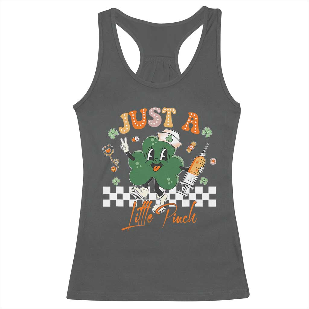 Nurse St Patrick's Racerback Tank Top Just A Little Pinch TS10 Dark Heather Print Your Wear