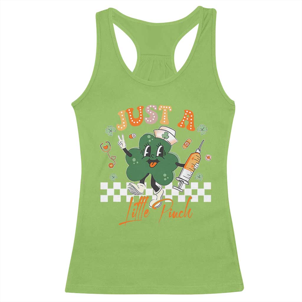 Nurse St Patrick's Racerback Tank Top Just A Little Pinch TS10 Lime Print Your Wear