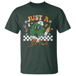 Nurse St Patrick's T Shirt Just A Little Pinch TS10 Dark Forest Green Print Your Wear