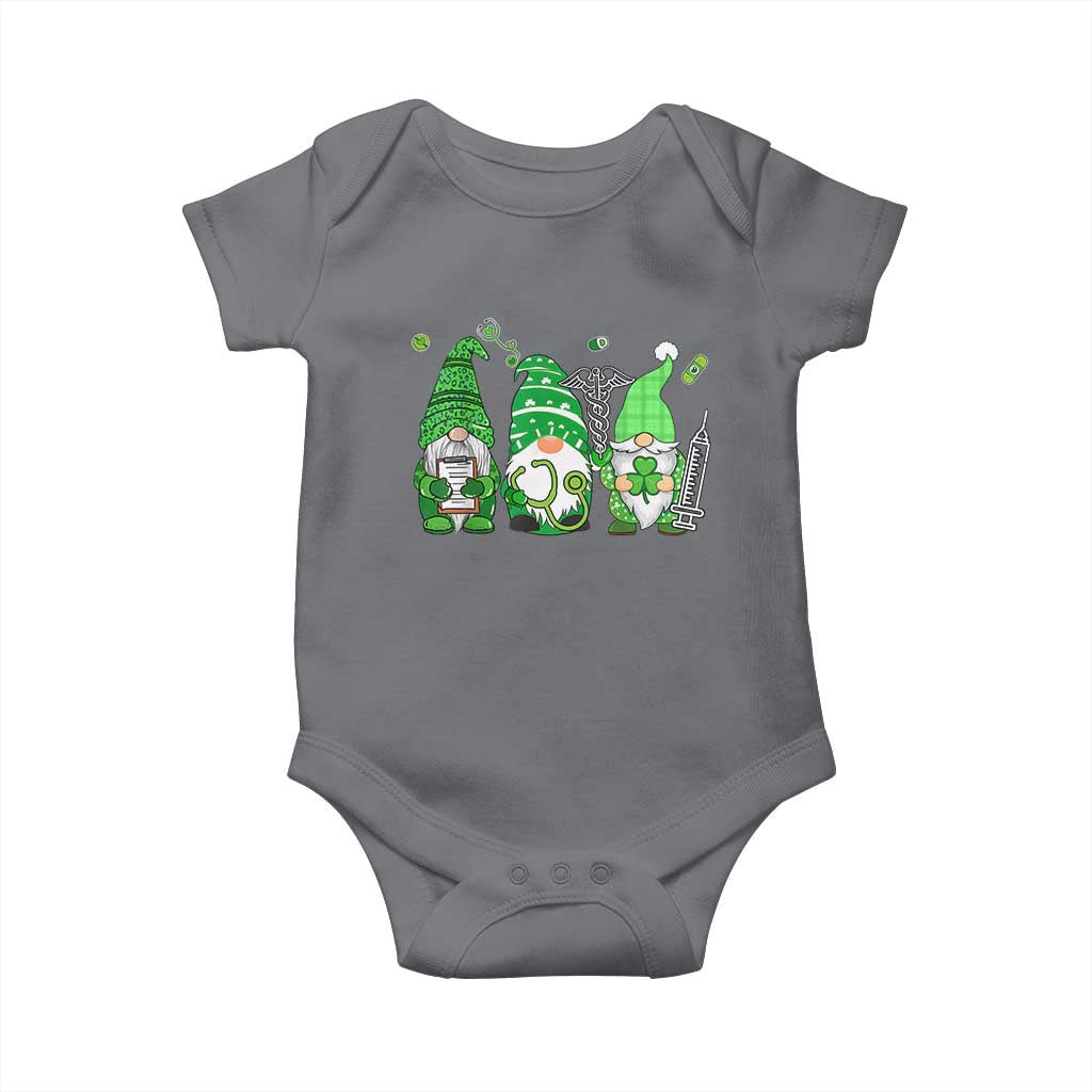 Nurse St Patricks Day Baby Onesie Lucky Shamrock Leopard Gnomes Irish Nurses TS10 Charcoal Print Your Wear