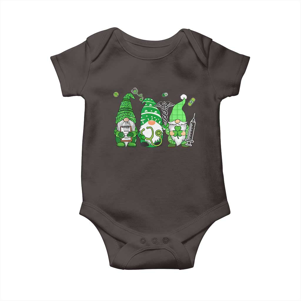 Nurse St Patricks Day Baby Onesie Lucky Shamrock Leopard Gnomes Irish Nurses TS10 Dark Chocolate Print Your Wear