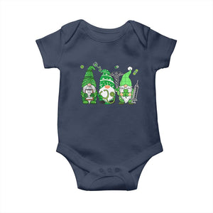 Nurse St Patricks Day Baby Onesie Lucky Shamrock Leopard Gnomes Irish Nurses TS10 Navy Print Your Wear