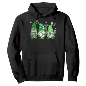 Nurse St Patricks Day Hoodie Lucky Shamrock Leopard Gnomes Irish Nurses TS10 Black Print Your Wear