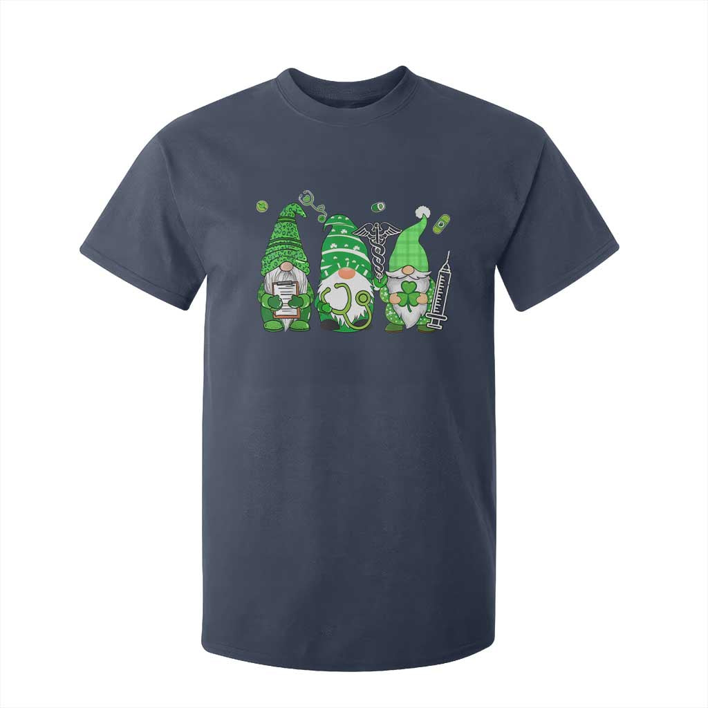 Nurse St Patricks Day T Shirt For Kid Lucky Shamrock Leopard Gnomes Irish Nurses TS10 Navy Print Your Wear