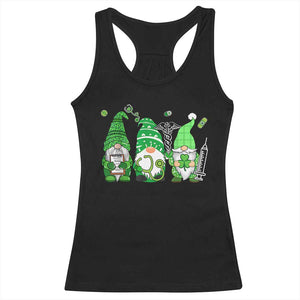 Nurse St Patricks Day Racerback Tank Top Lucky Shamrock Leopard Gnomes Irish Nurses TS10 Black Print Your Wear