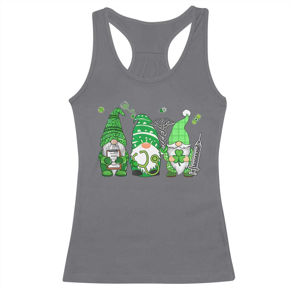 Nurse St Patricks Day Racerback Tank Top Lucky Shamrock Leopard Gnomes Irish Nurses TS10 Charcoal Print Your Wear