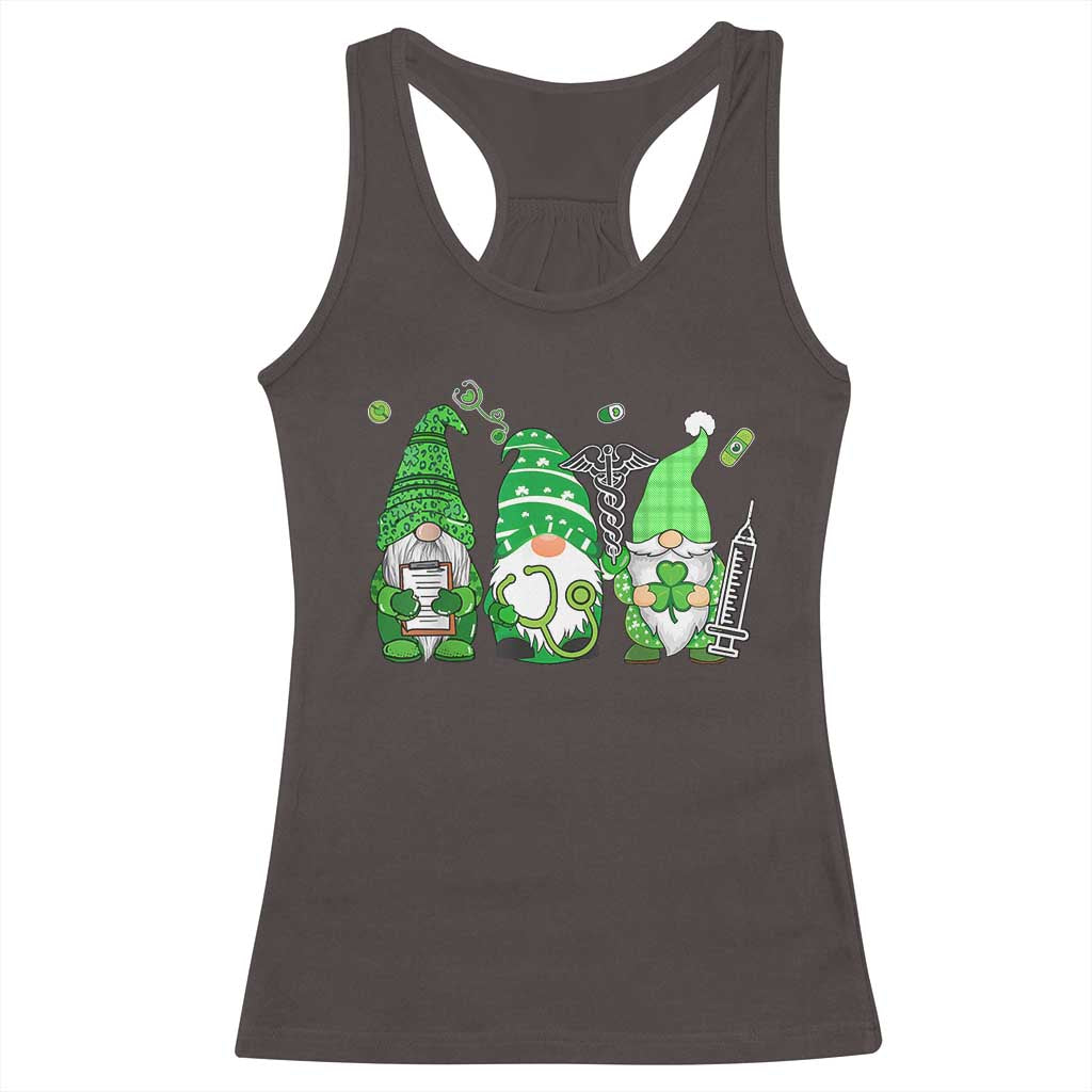 Nurse St Patricks Day Racerback Tank Top Lucky Shamrock Leopard Gnomes Irish Nurses TS10 Dark Chocolate Print Your Wear