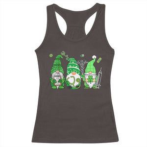 Nurse St Patricks Day Racerback Tank Top Lucky Shamrock Leopard Gnomes Irish Nurses TS10 Dark Chocolate Print Your Wear