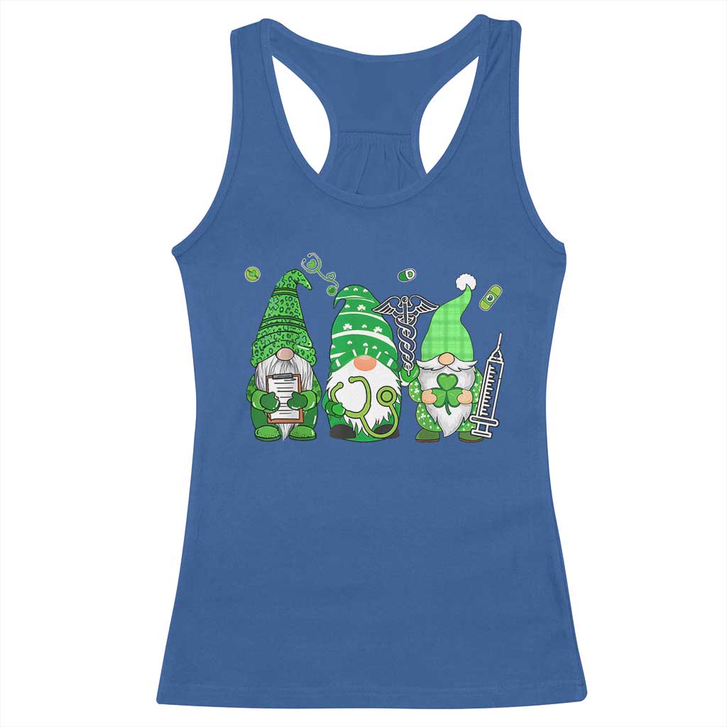 Nurse St Patricks Day Racerback Tank Top Lucky Shamrock Leopard Gnomes Irish Nurses TS10 Royal Blue Print Your Wear