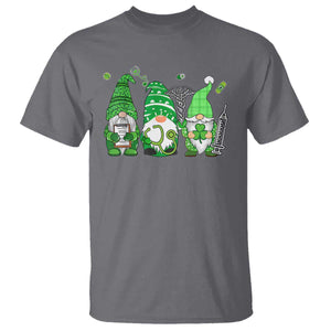 Nurse St Patricks Day T Shirt Lucky Shamrock Leopard Gnomes Irish Nurses TS10 Charcoal Print Your Wear