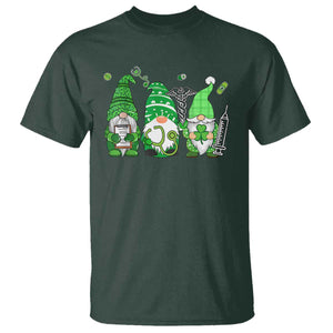 Nurse St Patricks Day T Shirt Lucky Shamrock Leopard Gnomes Irish Nurses TS10 Dark Forest Green Print Your Wear