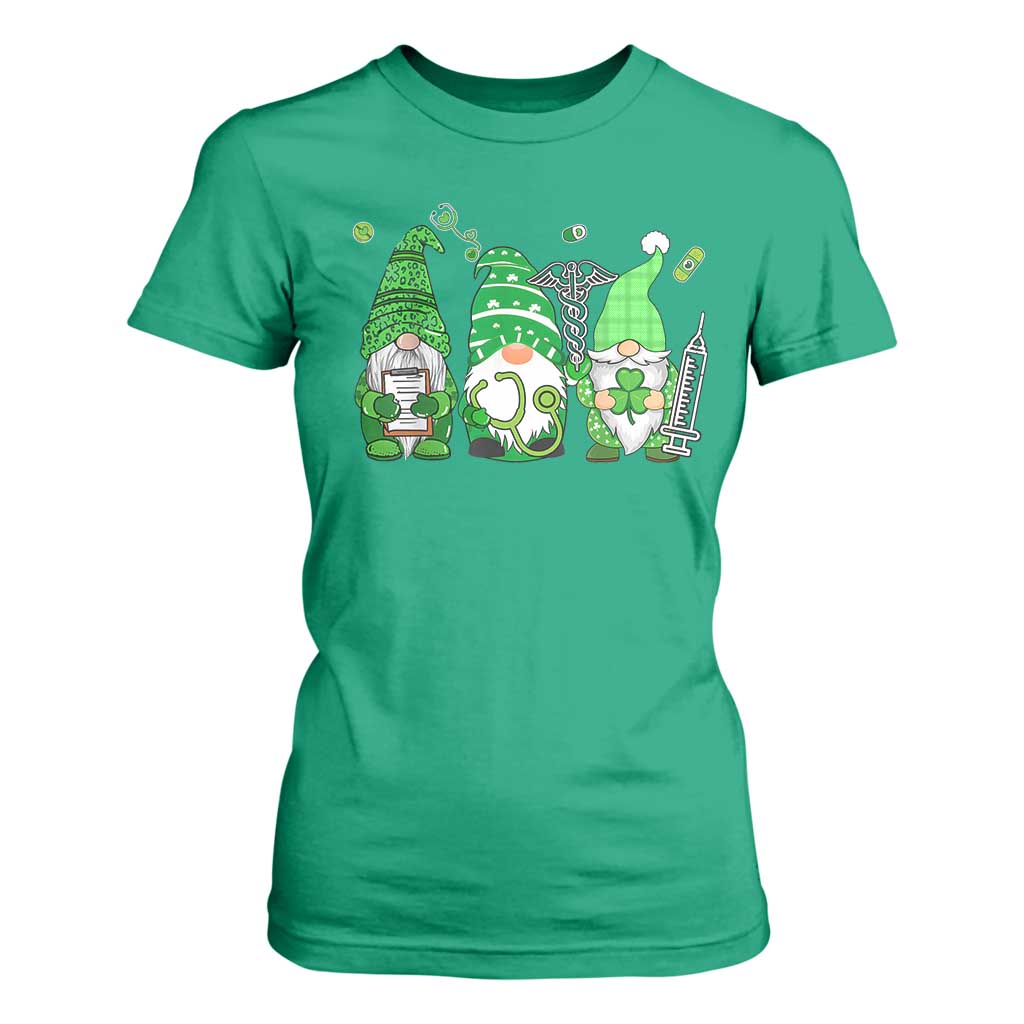 Nurse St Patricks Day T Shirt For Women Lucky Shamrock Leopard Gnomes Irish Nurses TS10 Irish Green Print Your Wear