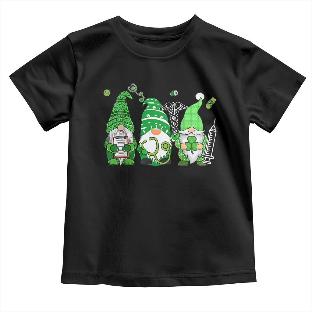 Nurse St Patricks Day Toddler T Shirt Lucky Shamrock Leopard Gnomes Irish Nurses TS10 Black Print Your Wear