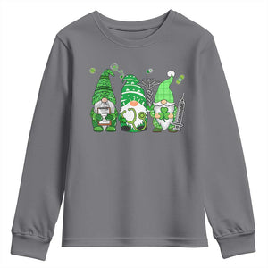 Nurse St Patricks Day Youth Sweatshirt Lucky Shamrock Leopard Gnomes Irish Nurses TS10 Charcoal Print Your Wear
