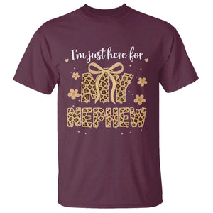 Im Just Here For My Nephew T Shirt Gift For Aunt From Nephew Leopard TS10 Maroon Print Your Wear
