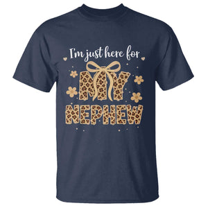 Im Just Here For My Nephew T Shirt Gift For Aunt From Nephew Leopard TS10 Navy Print Your Wear