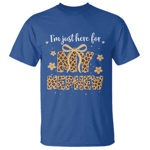 Im Just Here For My Nephew T Shirt Gift For Aunt From Nephew Leopard TS10 Royal Blue Print Your Wear