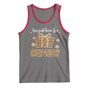 Im Just Here For My Nephew Tank Top Gift For Aunt From Nephew Leopard TS10 Deep Heather Red Print Your Wear