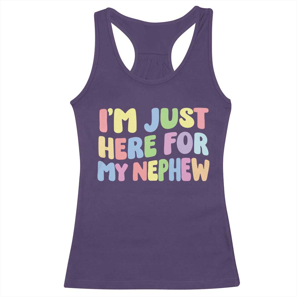 Im Just Here For My Nephew Racerback Tank Top Gift For Aunt From Nephew TS10 Purple Print Your Wear