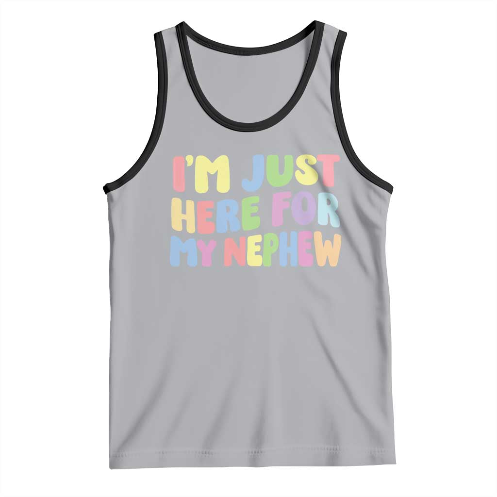 Im Just Here For My Nephew Tank Top Gift For Aunt From Nephew TS10 Athletic Heather Black Print Your Wear