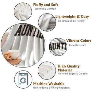 Auntie Throw Blanket Retro Varsity New Aunt Letter Print TS10 Print Your Wear