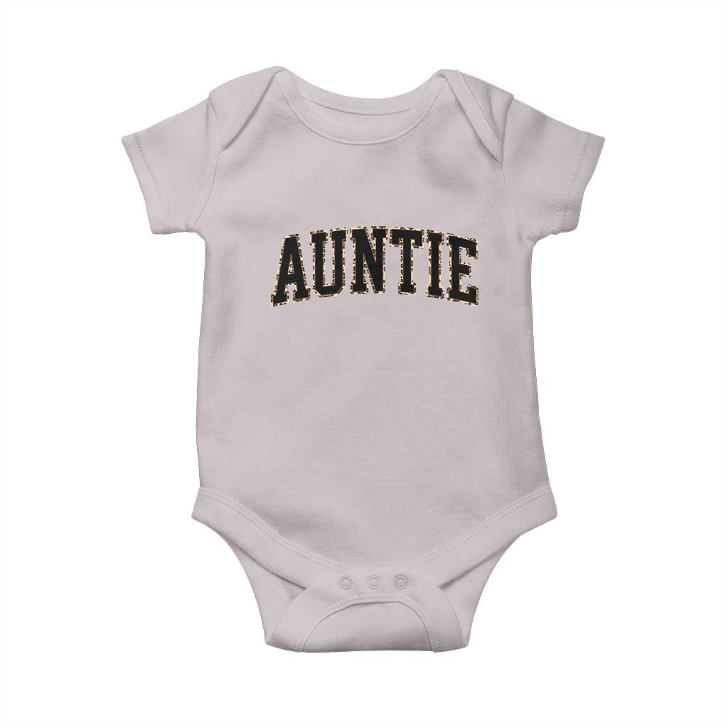 Auntie Baby Onesie Retro Varsity New Aunt Letter Print TS10 Ice Gray Print Your Wear