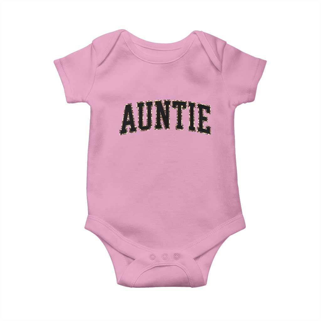 Auntie Baby Onesie Retro Varsity New Aunt Letter Print TS10 Light Pink Print Your Wear