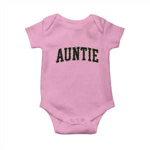 Auntie Baby Onesie Retro Varsity New Aunt Letter Print TS10 Light Pink Print Your Wear