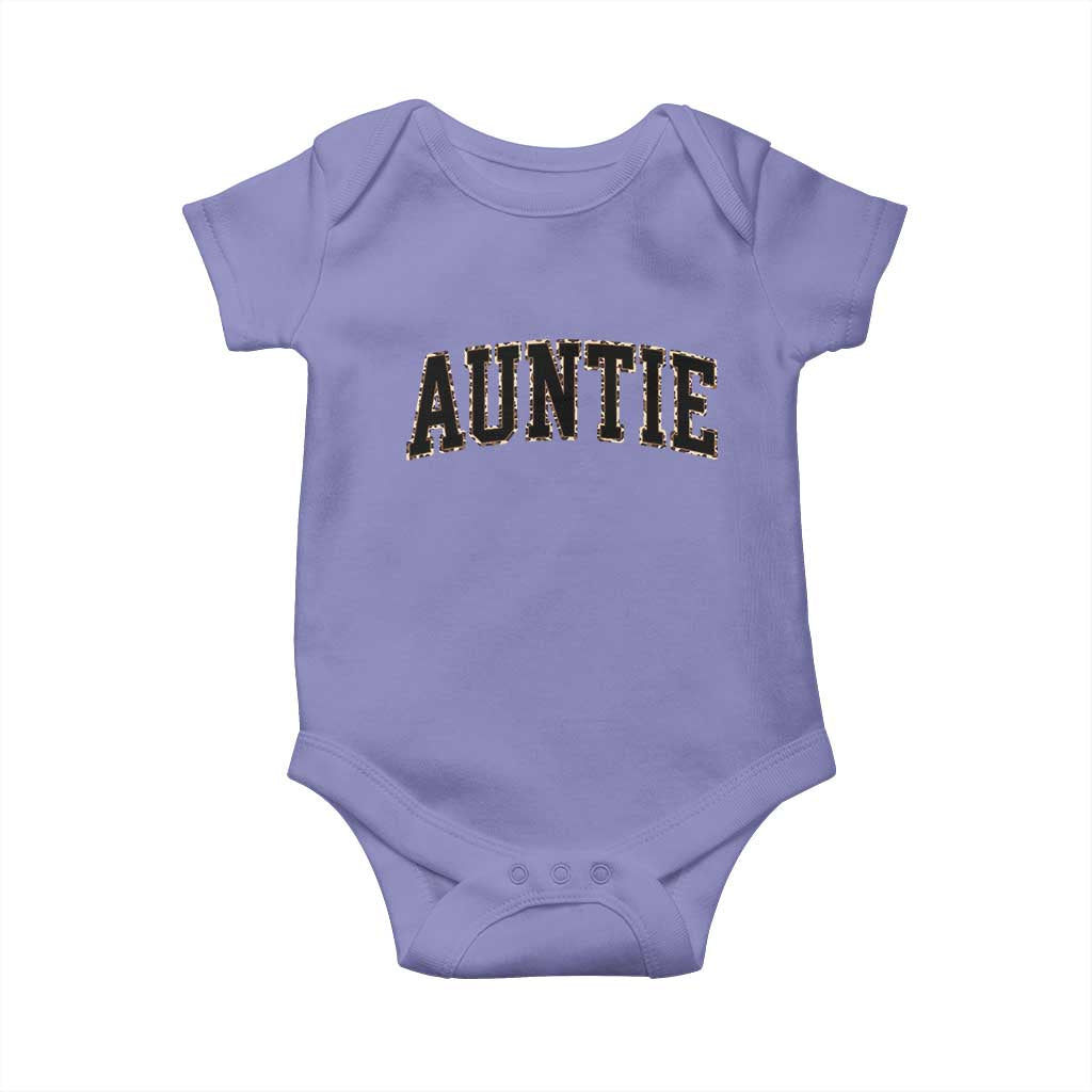 Auntie Baby Onesie Retro Varsity New Aunt Letter Print TS10 Violet Print Your Wear