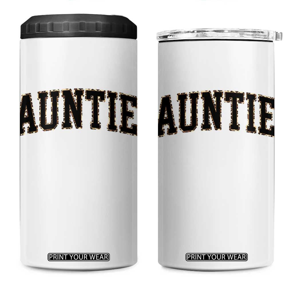 Auntie 4 in 1 Can Cooler Tumbler Retro Varsity New Aunt Letter Print TS10 One Size: 16 oz White Print Your Wear
