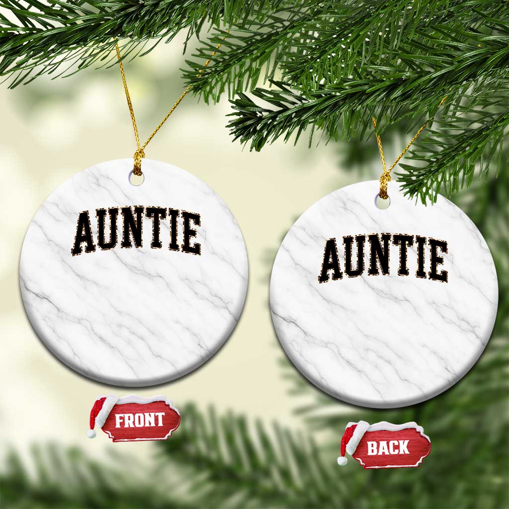 Auntie Ceramic Ornament Retro Varsity New Aunt Letter Print TS10 1pc White Marble Print Your Wear