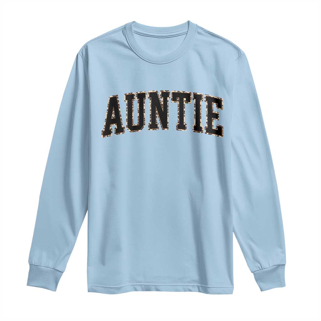 Auntie Long Sleeve Shirt Retro Varsity New Aunt Letter Print TS10 Light Blue Print Your Wear