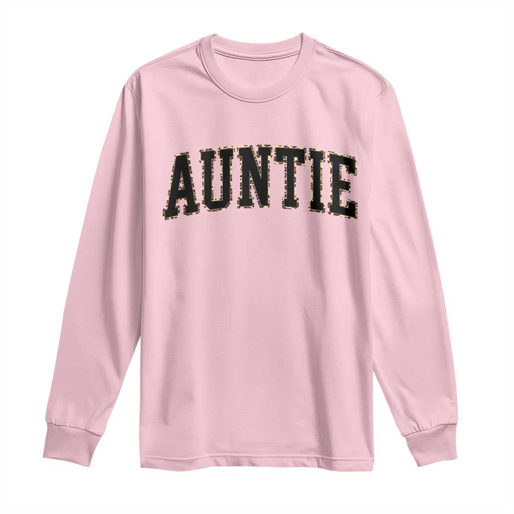 Auntie Long Sleeve Shirt Retro Varsity New Aunt Letter Print TS10 Light Pink Print Your Wear